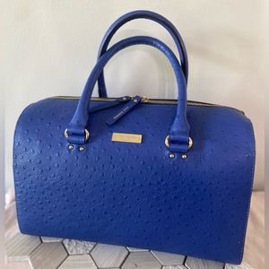 Kate Spade Melinda Satchel in "Blueberry". Ostrich-embossed leather Like New